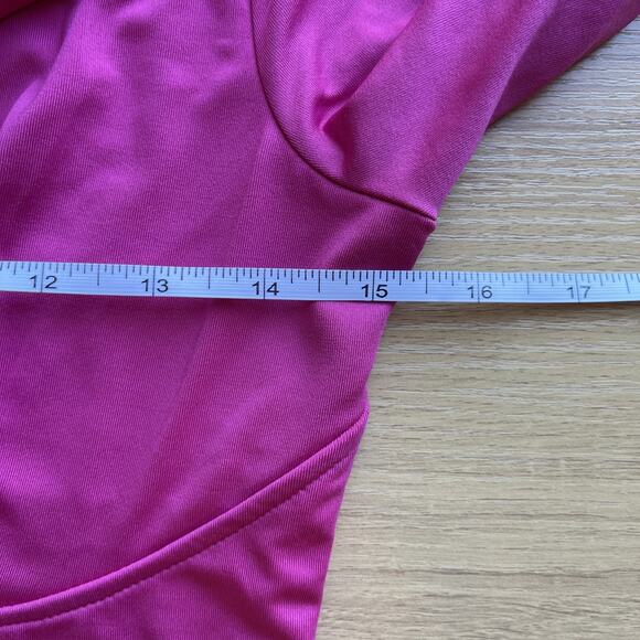 Satin Sleeveless Corset Style Top Hot Pink Womens Size Medium Stretch Bright - Picture 4 of 6